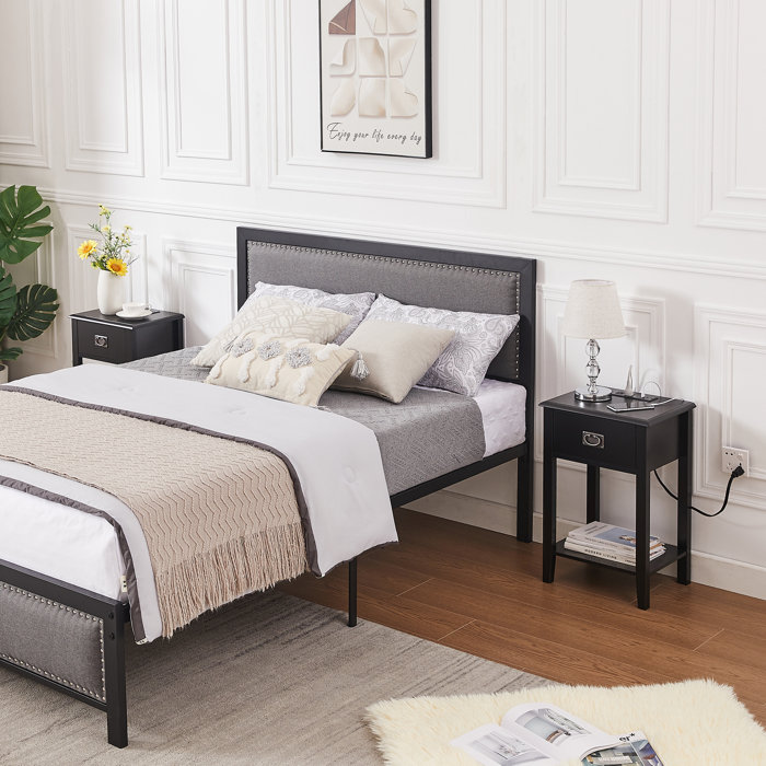 Trent Austin Design® Miramontes Nightstands with Charging Station End Table Bedside Tables with